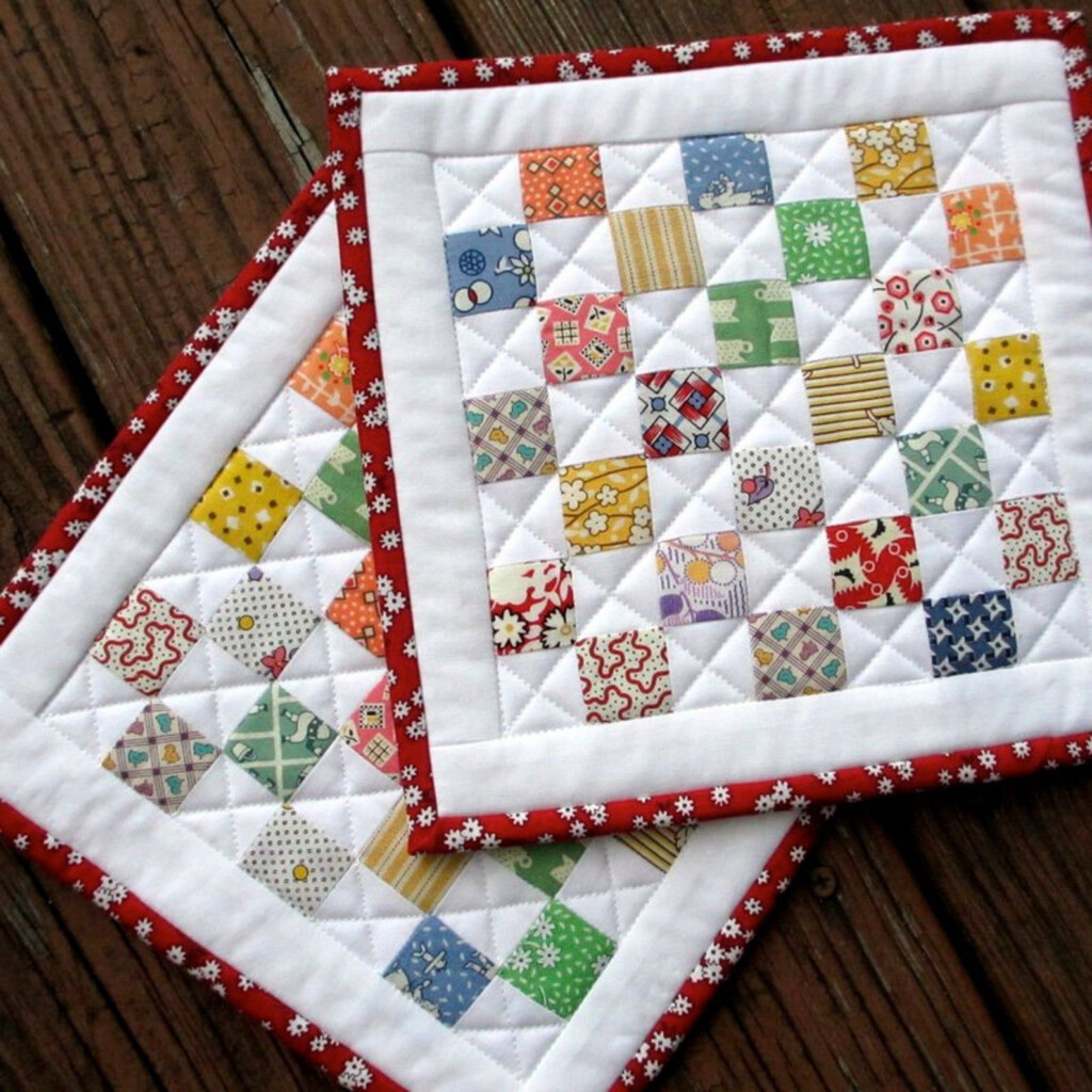 Free Quilted Pot Holder Patterns Here s A Pretty Patchwork Design From 