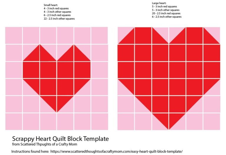 Free Scrappy Heart Quilt Block Pattern And Tutorial