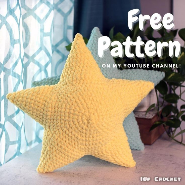 Free Star Pillow Amigurumi Pattern 1Up Crochet Crochet Cushion 