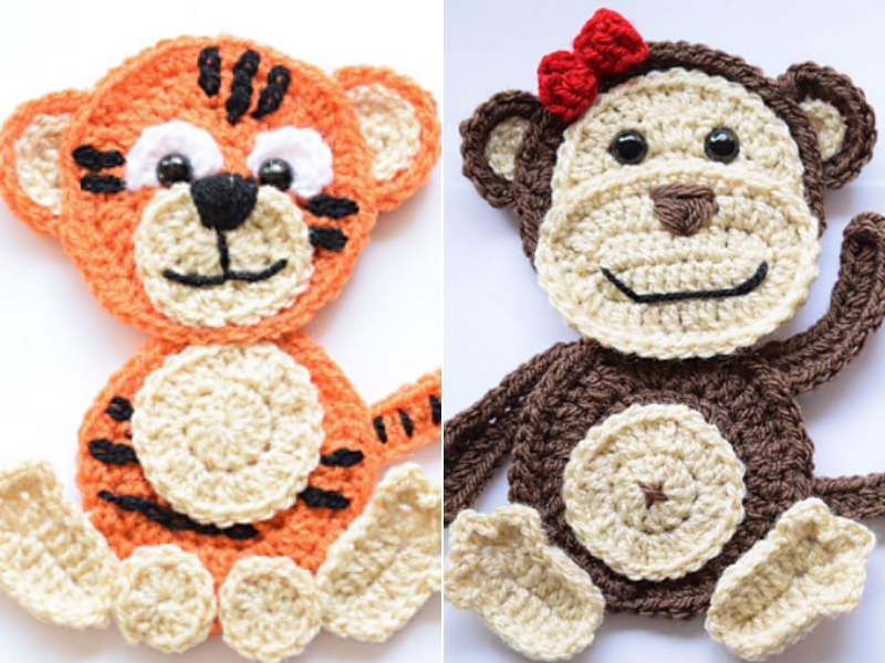 Fun Animal Appliques Free Crochet Patterns