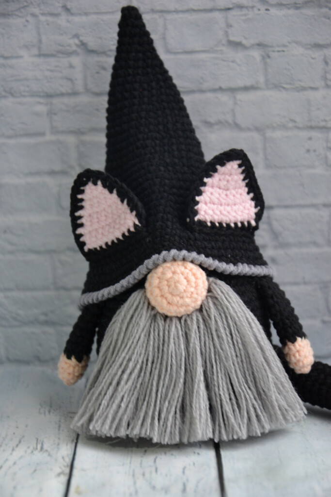 Halloween Gnome Crochet Pattern Crochet Black Cat Gnome Etsy