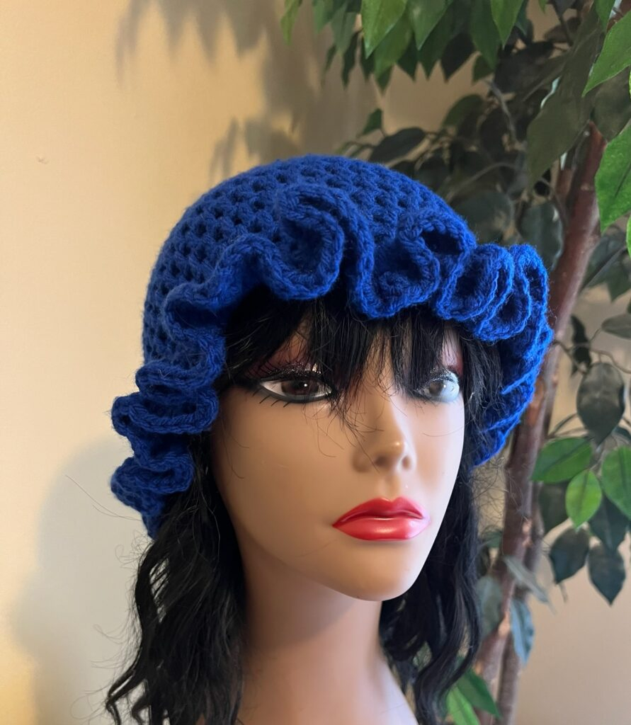 Handmade Crochet Blue Ruffle Hat Betty 39 s Crocheted Creations