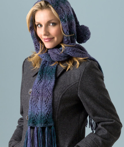 Hooded Lace Scarf Free Knitting Pattern