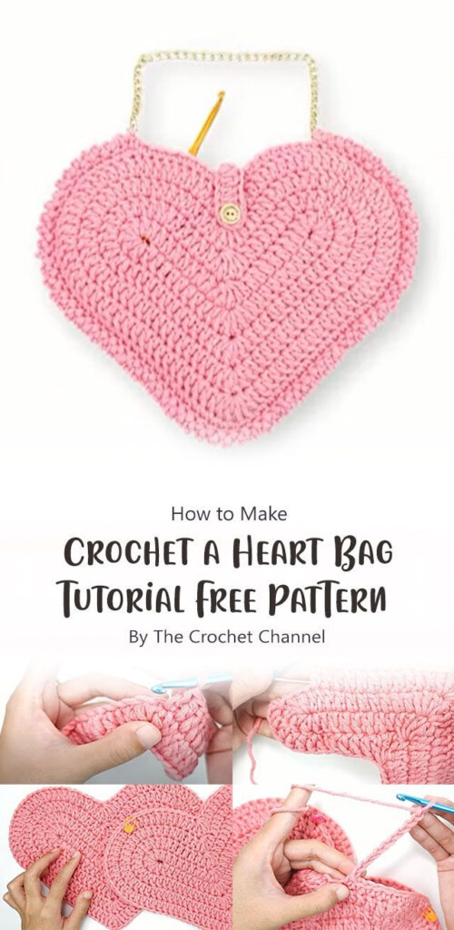 How To Crochet A Heart Bag Tutorial Free Pattern By The Crochet Channel 