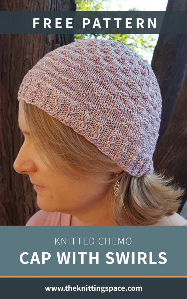 Knitted Chemo Cap With Swirls FREE Knitting Pattern 