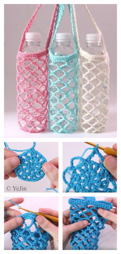 Mesh Bottle Holder Free Crochet Pattern Cool Creativities