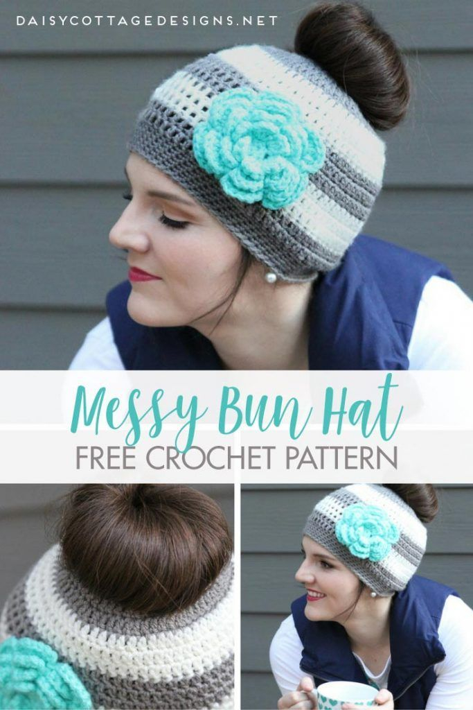 Messy Bun Hat Crochet Pattern Messy Bun Hat Crochet Pattern Bun Hat 
