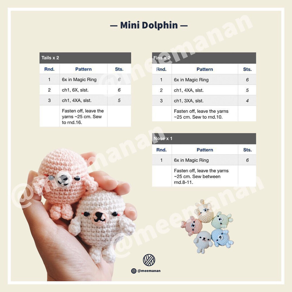 Mini Dolphin Crochet Pattern