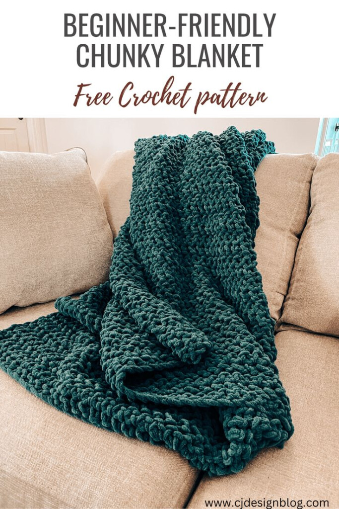 Movie Nights Throw Easy Chunky Crochet Blanket CJ Design Blog 
