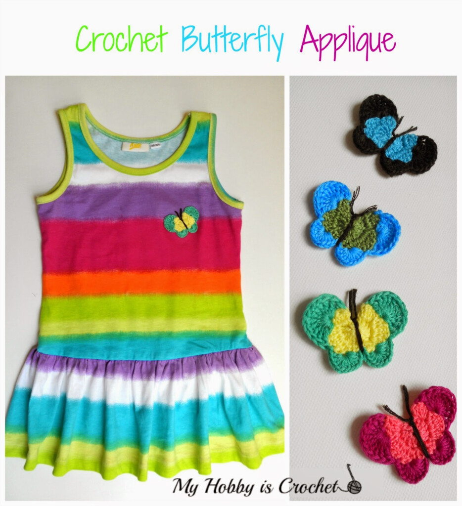 My Hobby Is Crochet Crochet Butterfly Applique Free Crochet Pattern 