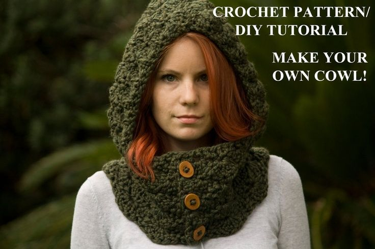 NEW FREE CROCHET HOODED COWL PATTERN WITH BUTTON Crochet
