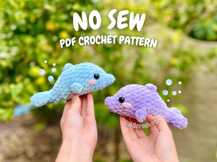 No Sew Mini Dolphin Crochet Pattern No Sew Crochet Pattern Crochet 