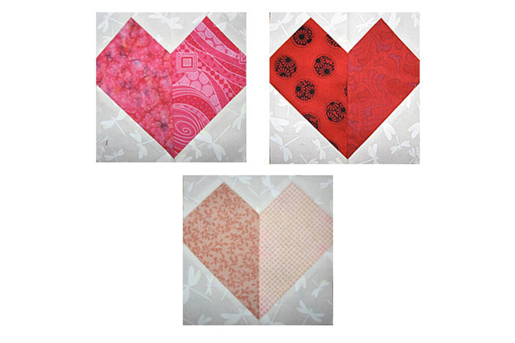 Patchwork Hearts Quilt Block Pattern