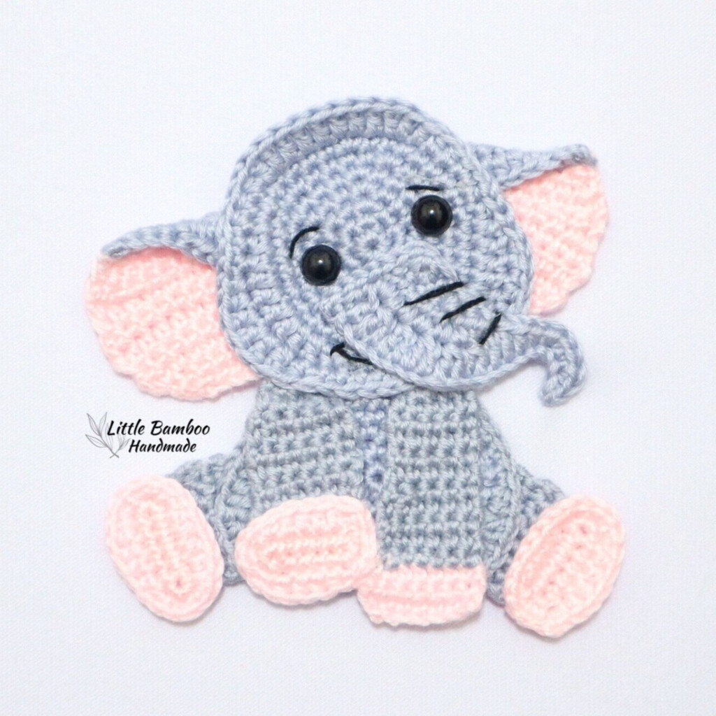 PATTERN Elephant Applique Crochet Pattern Pdf Elephant Applique 