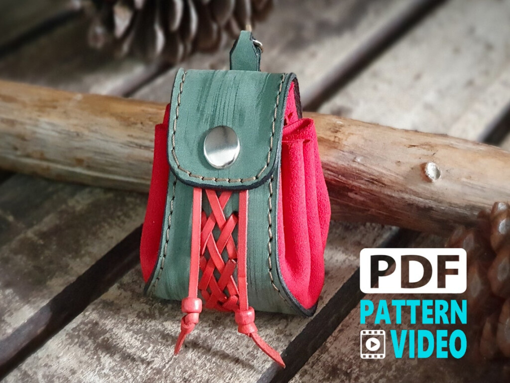 PDF Leather Pattern Leather Drawstring Coin Pouch
