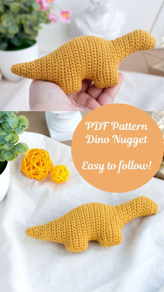 PDF Pattern Crochet Dinosaur Pattern Dino Nugget Crochet Nugget 