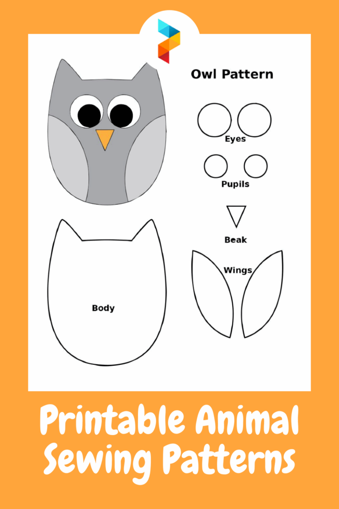 Printable Animal Sewing Patterns Animal Sewing Patterns Owl Sewing 