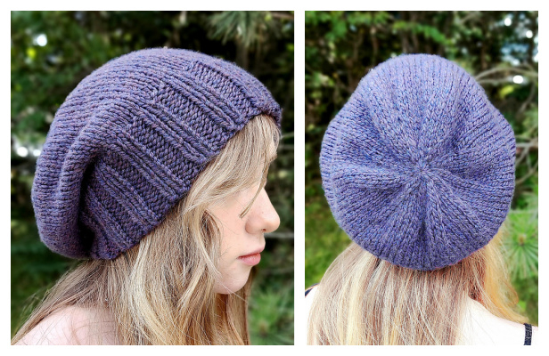 Simple Slouch Beanie Hat Free Knitting Pattern Knitting Pattern