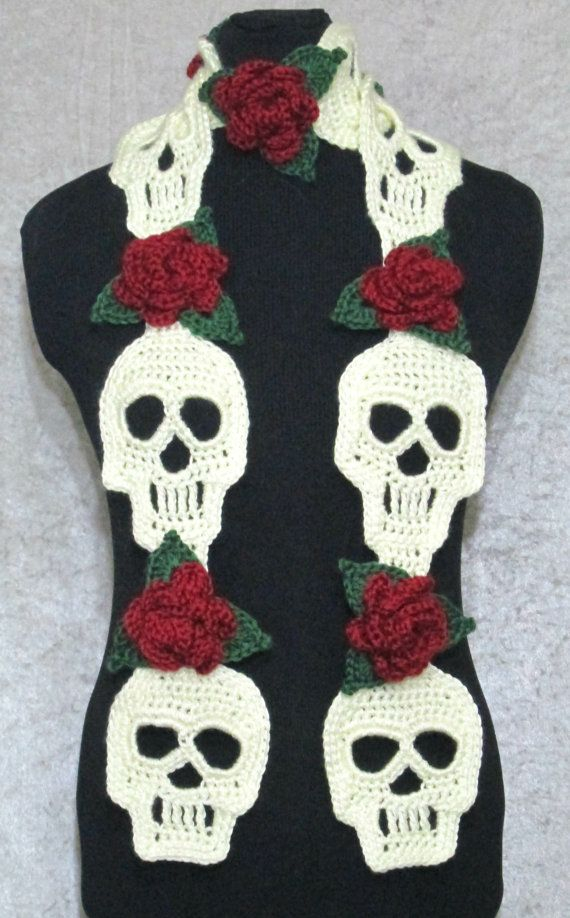 Skull Scarf Crochet Pattern Weave Crochet