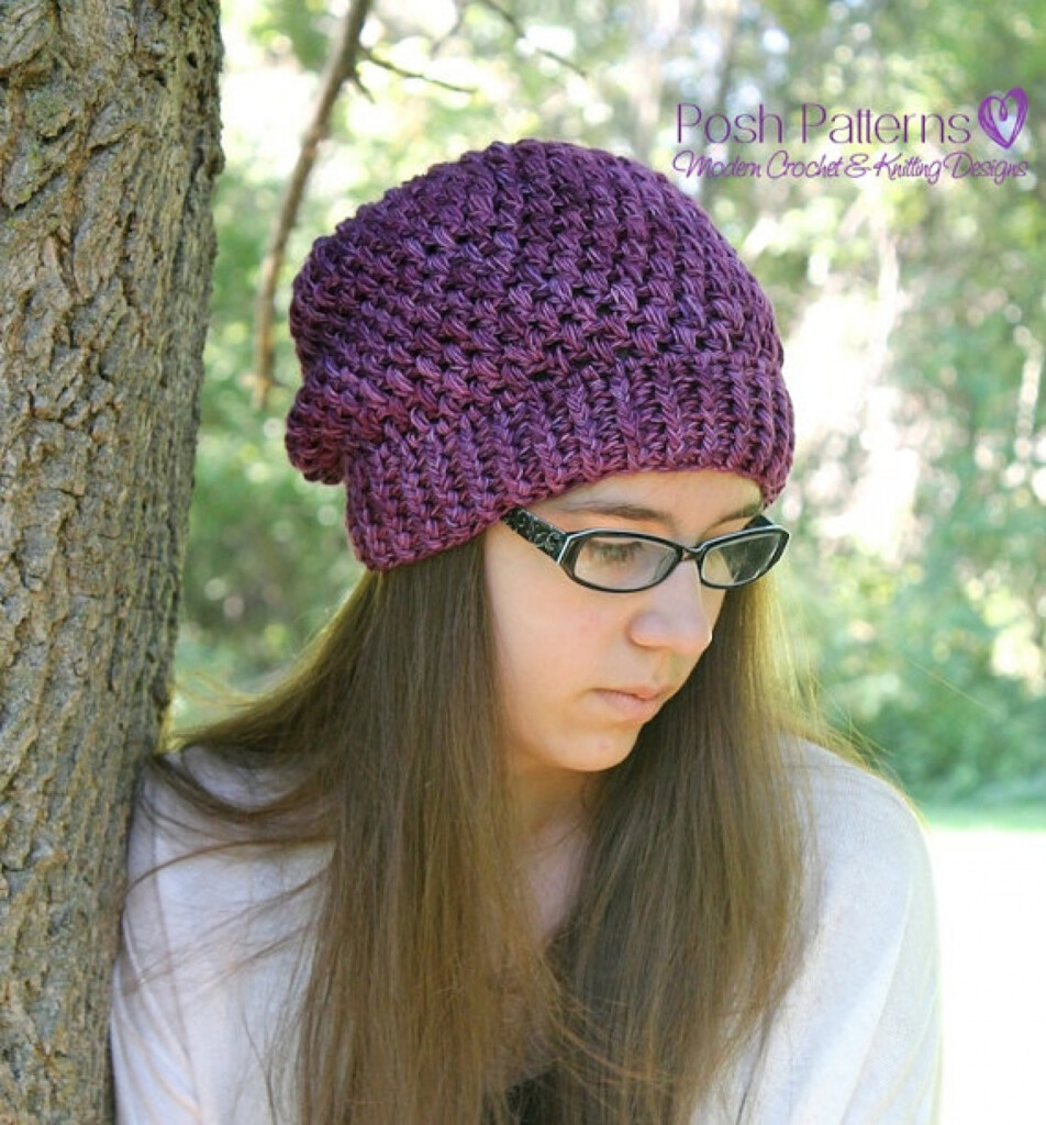 Slouchy Hat Crochet Pattern Cluster Stitch Slouchy Hat
