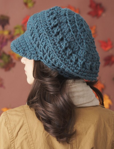 Slouchy Peaked Hat Free Crochet Pattern Knitting Bee