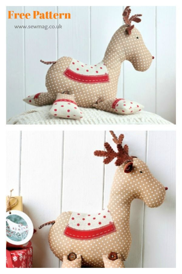 Stuffed Reindeer Sewing Pattern Free AngelinaAdela