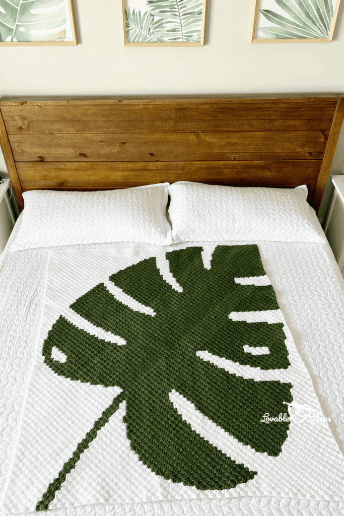 Stunning Crochet Monstera Leaf Blanket Pattern C2C Free In 2024 