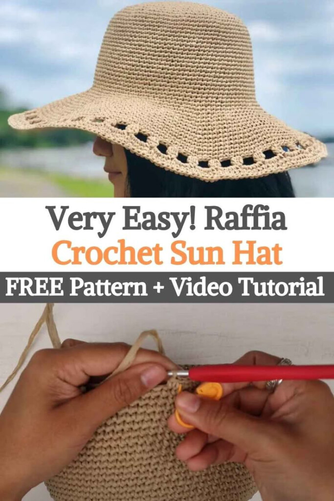 Stylish Raffia Crochet Sun Hat Free Pattern