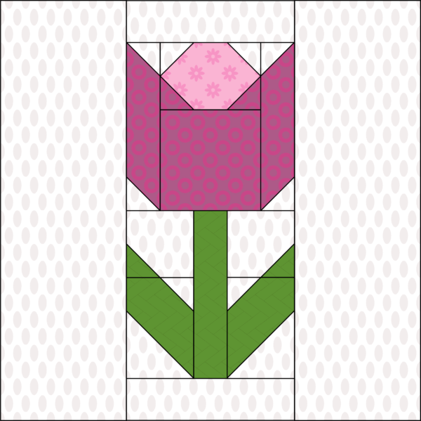 Tulip Quilt Block PDF Pattern Around The Bobbin