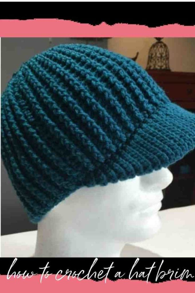 Unisex Crochet Hat With Brim Free Pattern One Ball Hat With Messy Bun 