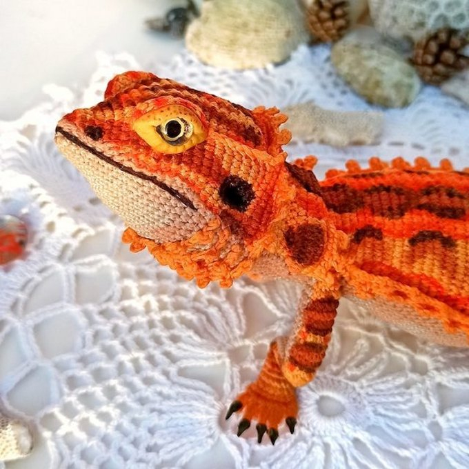 Very Realistic Bearded Dragon DIY Crochet Pattern Creative Design