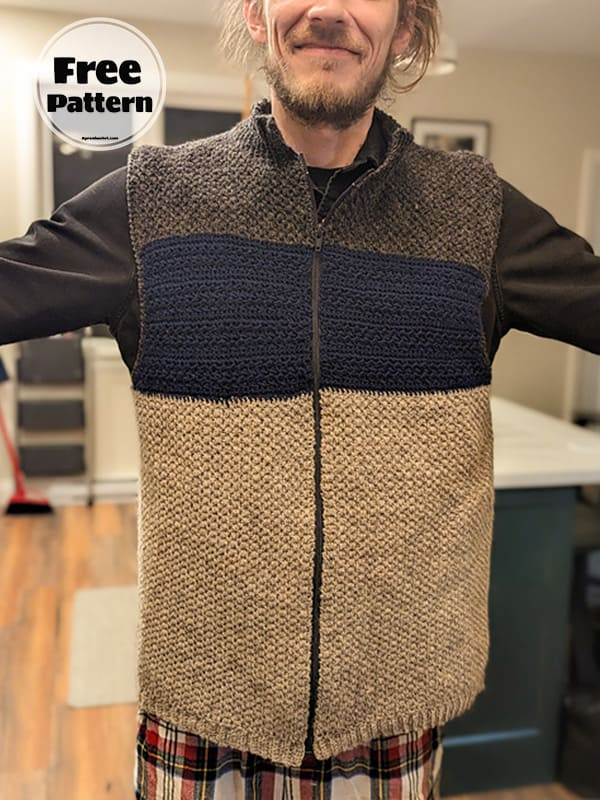 Winter Crochet Men 39 s Vest Free Pattern