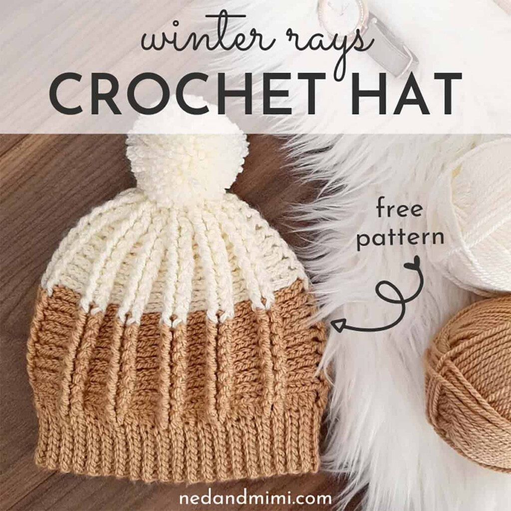 Winter Rays Ribbed Crochet Hat Free Pattern Ned Mimi