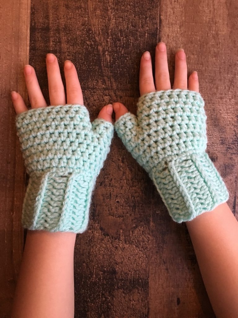 Woodland Fingerless Mittens Crochet Pattern Adult And Child Sizes 